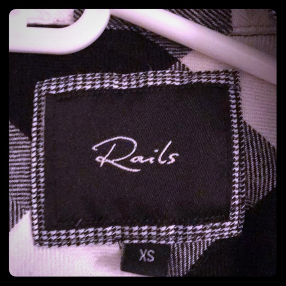 Rails black and white checkered flannel